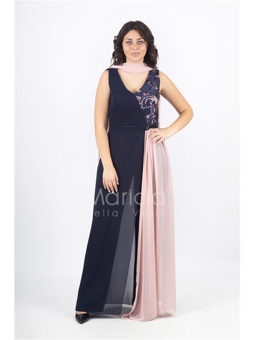 tuta ricamo laser con pannello PAOLA FORTI | PF506BLU